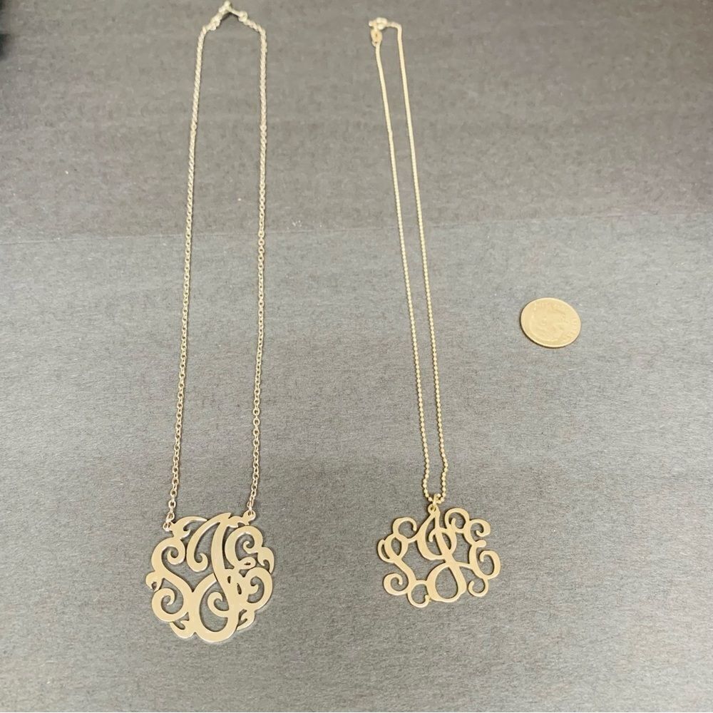 ‎SEJ Initial Necklaces Set of 2